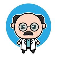 Cute doctor cartoon character vector