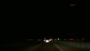 Time lapse driving light on road video