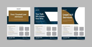 Law firm flyer design bundle vector