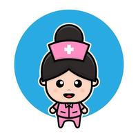 Cute nurse cartoon character vector