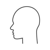 User linear icon. Human head. Thin line illustration. Profile contour symbol. Man face side view. Vector isolated outline drawing