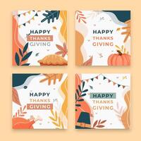 thanksgiving card background, thanksgiving social media template vector