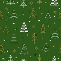 Green Winter Christmas Seamless Pattern vector