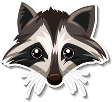 Head of Raccoon animal cartoon sticker vector