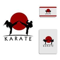 Simple karate silhouette logo vector