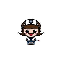 Cute female nurse cartoon character profession vector