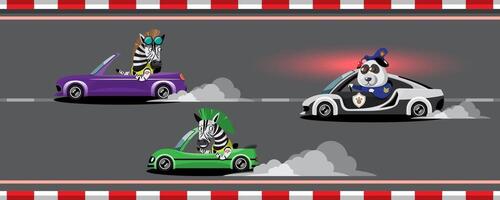 In game competition continue player used high speed car for win in racing game. competition e-sport car racing. vector