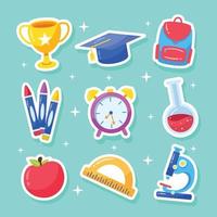 School Element Sticker Pack vector