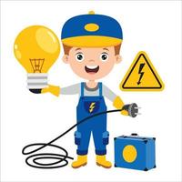 Cartoon Drawing Of An Electrician vector