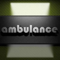 ambulance word of iron on carbon photo