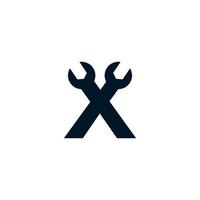 Initial Letter X Wrench Logo Design Inspiration vector