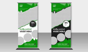 food and restaurant roll up template design vector