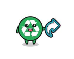 cute recycling hold social media share symbol vector