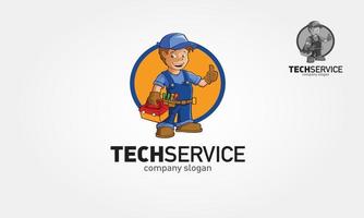 TechService Vector Logo Cartoon. Handyman Services logo template for Your Company.