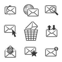 Icons for theme Communication and email. White background vector