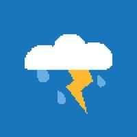 Retro Icon Weather in Pixel Style vector