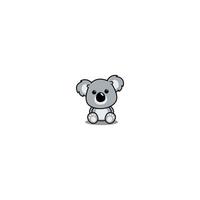 Cute koala sitting cartoon, vector illustration