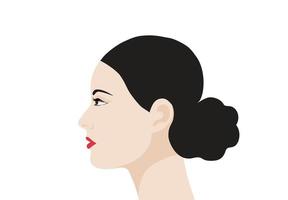 Beautiful side view face woman isolated on white background vector illustration