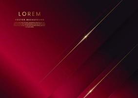 Abstract luxury red elegant geometric diagonal overlay layer background with golden lines. You can use for ad, poster, template, business presentation. vector