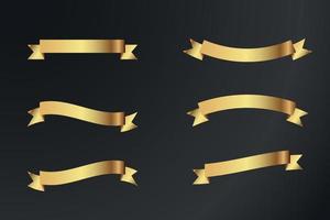 elegant gold coloured ribbon collection vector