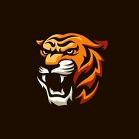 illustration of tiger head for sports and gaming logo vector