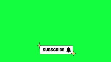 Subscribe Ringing Bell Animation, Lower Thirds on Green Screen. Hand Drawn Enable Notifications Social Button, Black and White Shape With Sparkles. 4k 10 Seconds Video. video