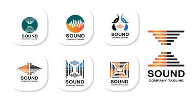 Simple music sound logo vector icon