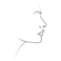 Portrait of people with a line. Continuous one line. vector