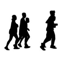 silhouette of running people vector