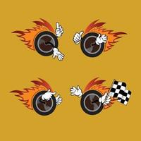 lustration vector graphic of tire in fire