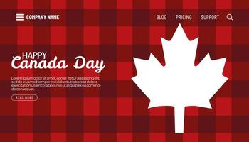 Happy Canada Day poster. 1st july. Vector illustration landing page. Canada Maple leaves background.