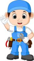 Cartoon illustration of a mechanic vector