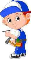 cute carpenter cartoon vector