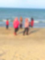 Blur image in a portrait on Telong beach near Kelantan photo