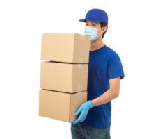 Asian delivery man, Png file