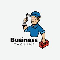 Repairman logo design vector