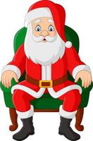 Cartoon santa claus sitting in chair vector