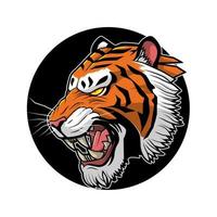 tiger head half side vector illustration design