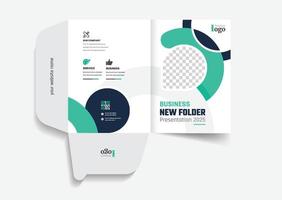 Business folder for files, design. The layout is for posting information about the company, photo, text. Modern geometric style. vector