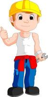 mechanic cartoon thumb up vector