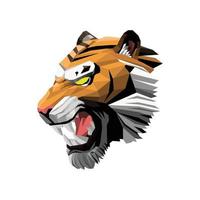 tiger head side lowpoly vector illustration design