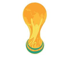 Trophy Fifa World Cup Logo Mondial Champion Symbol Gold Design Vector Illustration