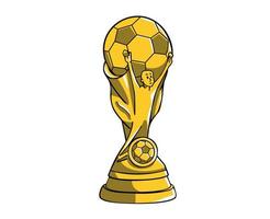 Trophy Fifa World Cup Symbol Logo Mondial Champion Gold Design Vector Abstract Illustration