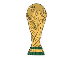 Trophy Fifa World Cup Mondial Champion Symbol Gold Design Abstract Illustration Vector