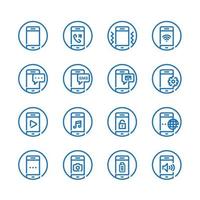 Mobile Phone icons with White Background vector