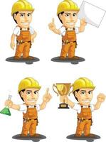 Industrial Construction Worker Customizable Mascot 5 vector