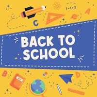 back to school social media banner illustration template vector