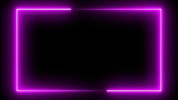 Neon effect rectangle frame Loop background 4K video