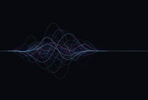 Wave lines flowing dynamic. Artificial intelligence deep learning visualization networks concept for AI, music, sound. Vector illustration