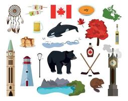 Set of Canada Associative Illustrations vector